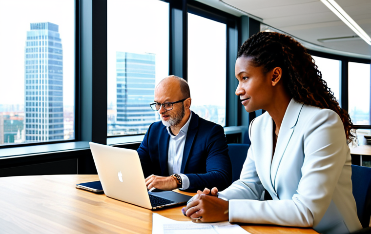 **
A diverse team of professionals in modern, appropriate business attire collaborating around a large conference table in a bright, modern office space. The table is covered with documents and laptops. Background shows a cityscape view through large windows. Focus on teamwork and international cooperation. Safe for work, appropriate content, fully clothed, professional, perfect anatomy, natural pose, high quality.
**