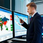 Global Supply Chain Management**

"A professional logistics manager, fully clothed in appropriate business attire, reviewing a digital dashboard displaying real-time data of shipping containers moving across a world map, modern office environment, safe for work, perfect anatomy, correct proportions, natural pose, professional photography, high quality."

**