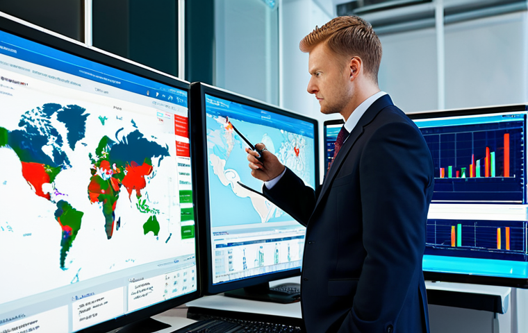 Global Supply Chain Management**

"A professional logistics manager, fully clothed in appropriate business attire, reviewing a digital dashboard displaying real-time data of shipping containers moving across a world map, modern office environment, safe for work, perfect anatomy, correct proportions, natural pose, professional photography, high quality."

**