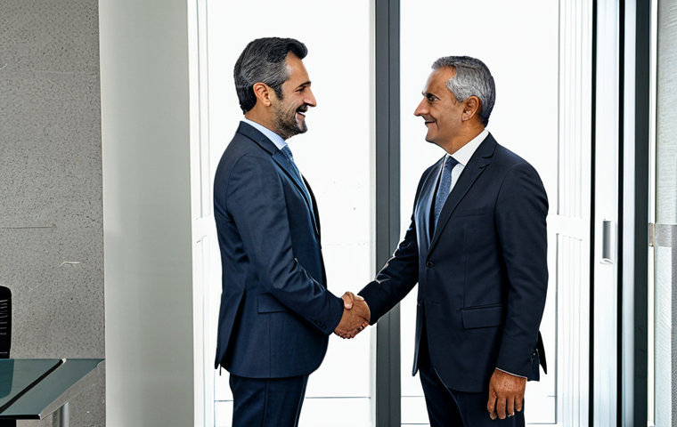 Business Negotiation**

"A professional business meeting in a modern Lisbon office, featuring two executives in modest business attire shaking hands, fully clothed, safe for work, perfect anatomy, natural proportions, professional setting, appropriate content, well-lit, family-friendly."

**