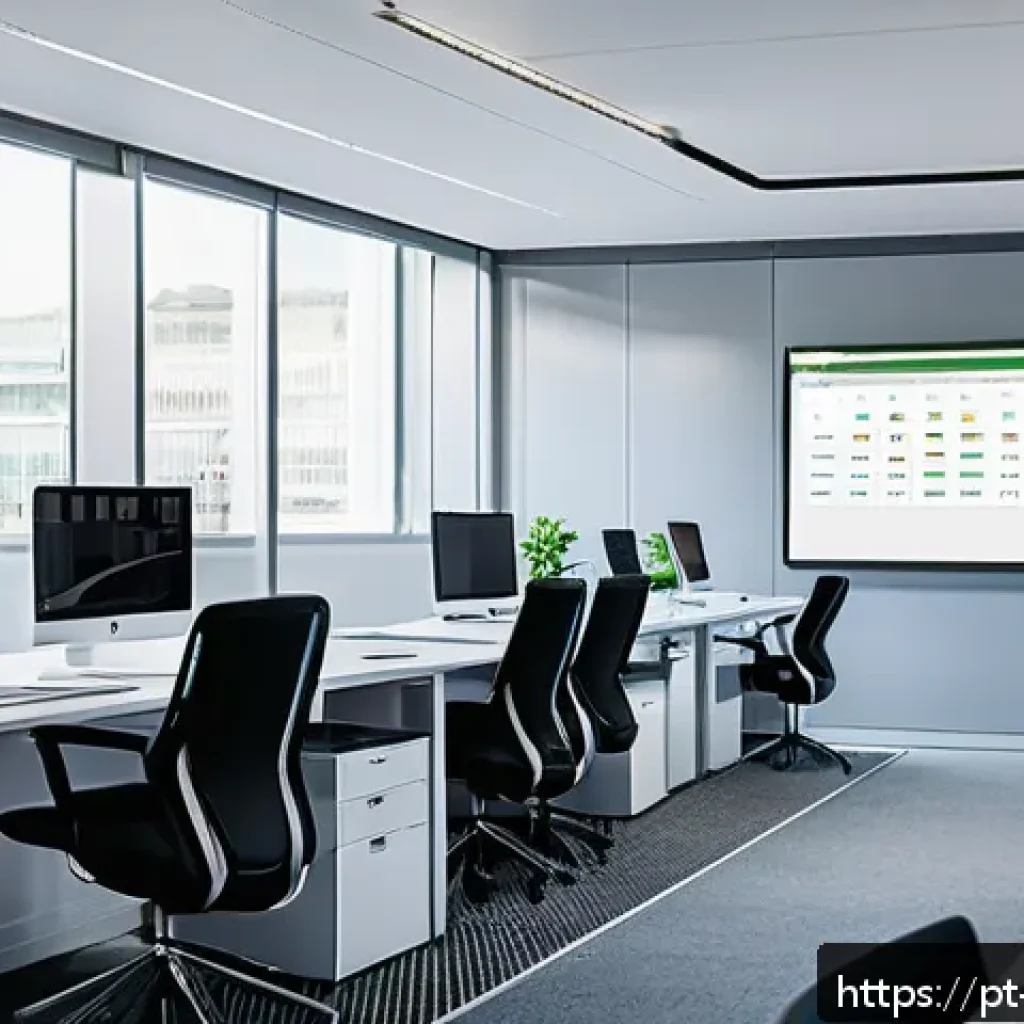 무역 실무자의 월간 업무 일정 - A modern office environment with a diverse team of professionals organizing international trade docu...